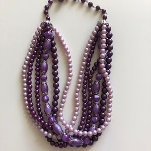 Vintage costume beaded necklace 19” long